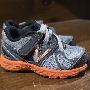 Baby/Toddler Gray and Orange New Balance Shoes